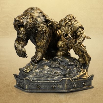 13-inch Dwarf and Bear statue