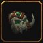 Emerald-Encrusted Amani Ritual Skull, a World of Warcraft housing decor