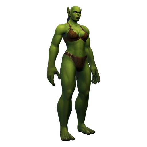 Orc Female render, transparent PNG