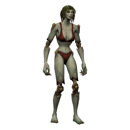 Undead Female render, transparent PNG