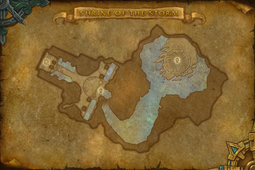 Shrine of the Storm map with 2 boss locations