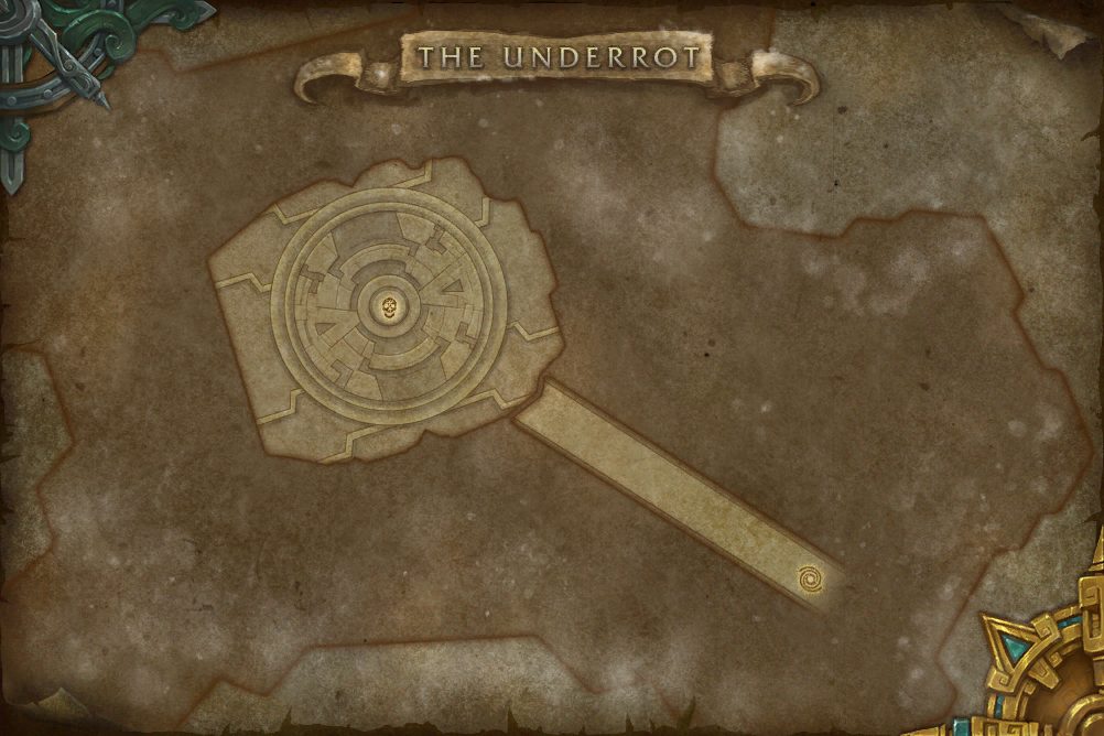 The Underrot map with 1 boss location