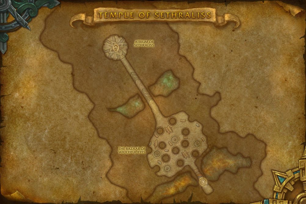 Temple of Sethraliss map with 1 boss location