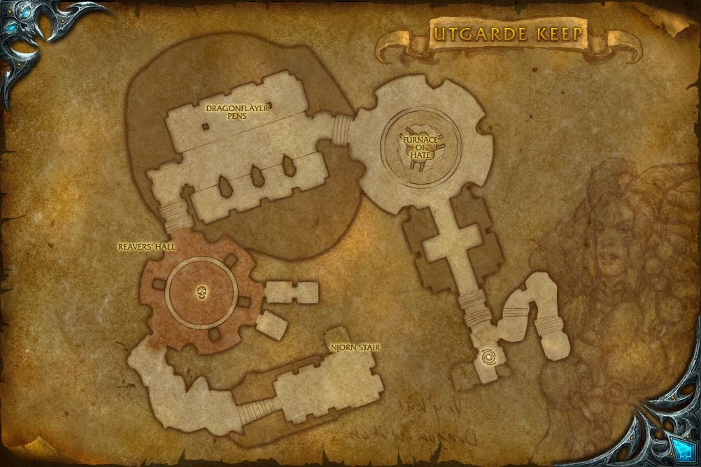 Utgarde Keep map with 1 boss location