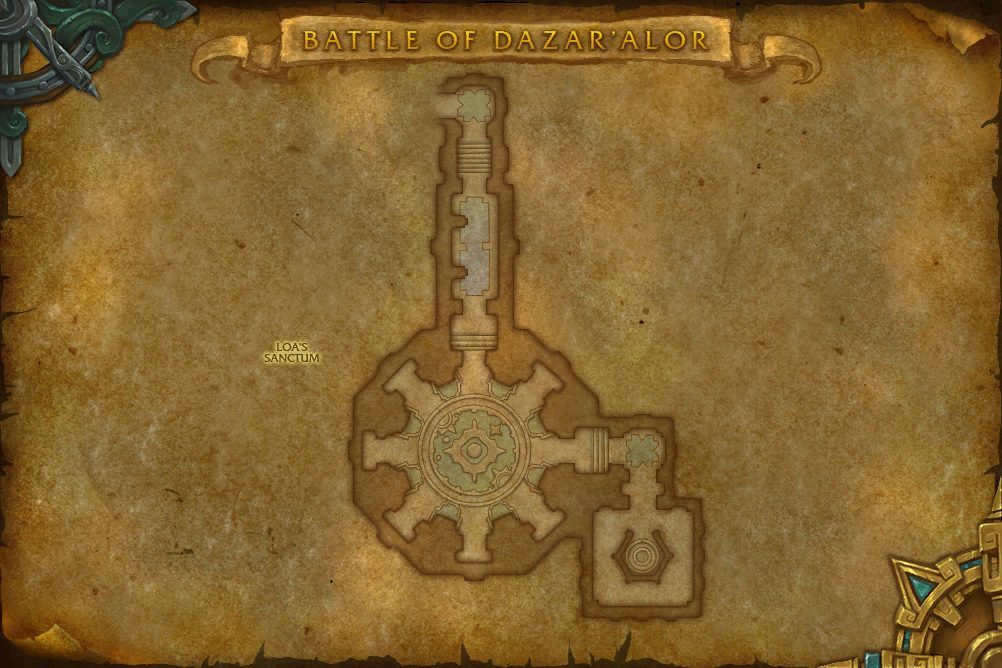 Battle of Dazar'alor map with 1 boss location