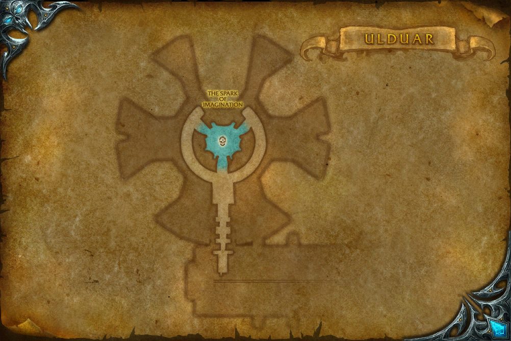 Ulduar map with 1 boss location