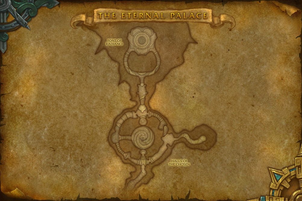 The Eternal Palace map with 2 boss locations