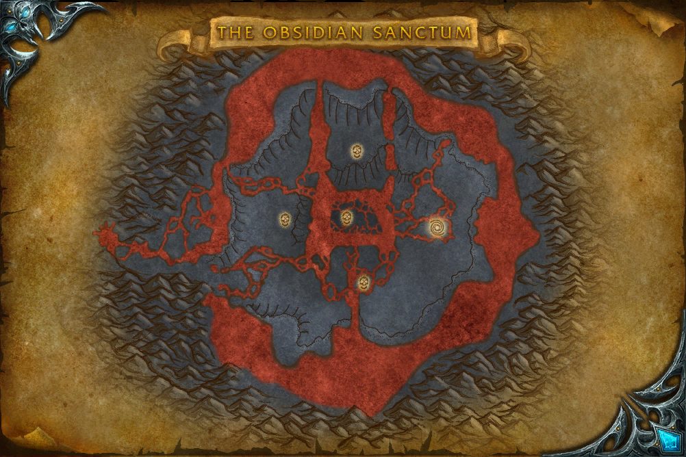 The Obsidian Sanctum map with 1 boss location