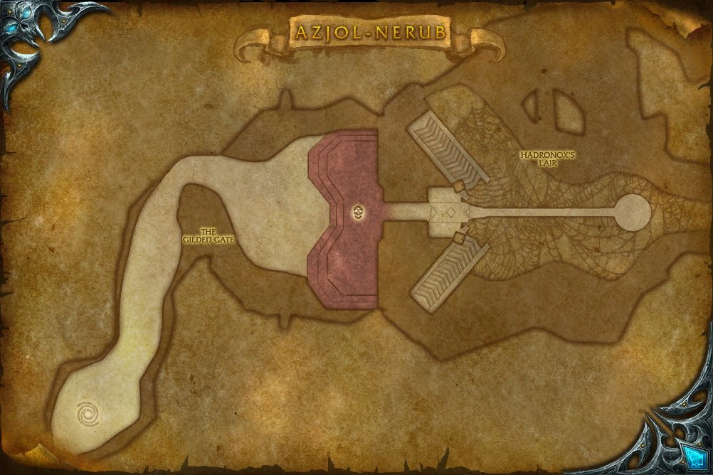 Azjol-Nerub map with 1 boss location