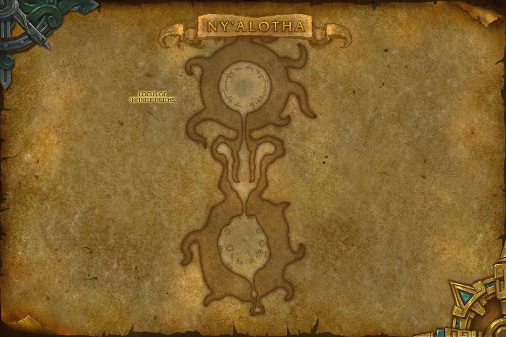 Ny'alotha map with 2 boss locations
