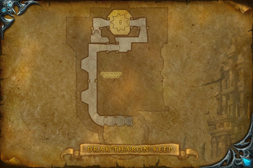Drak'Tharon Keep map with 1 boss location