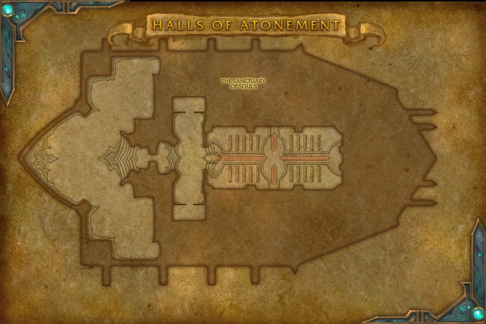 Halls of Atonement map with 1 boss location