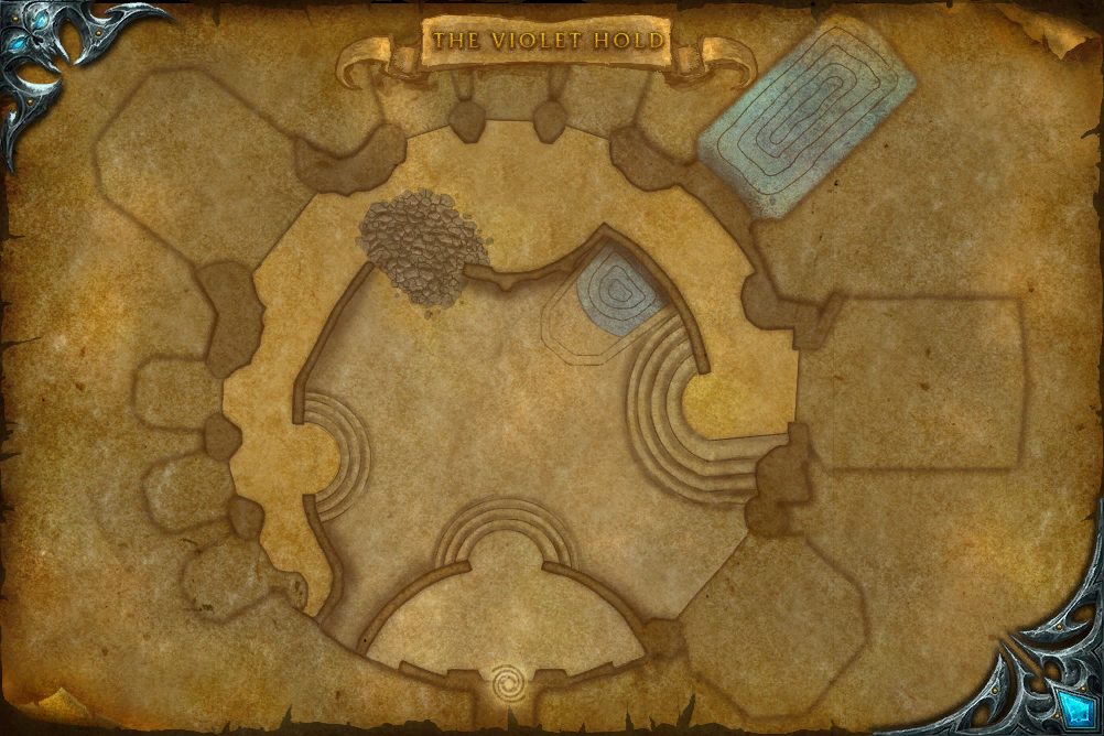 The Violet Hold map with 7 boss locations