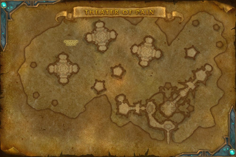 Theater of Pain map with 1 boss location