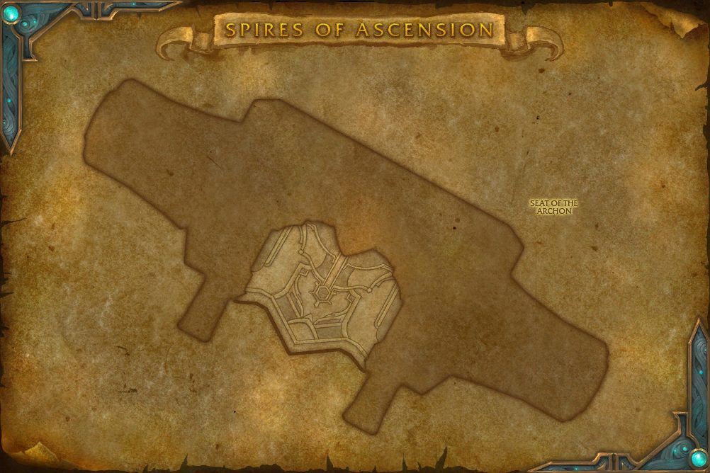 Spires Of Ascension map with 1 boss location