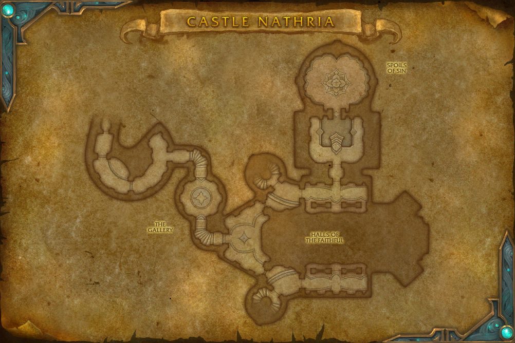 Castle Nathria map with 1 boss location