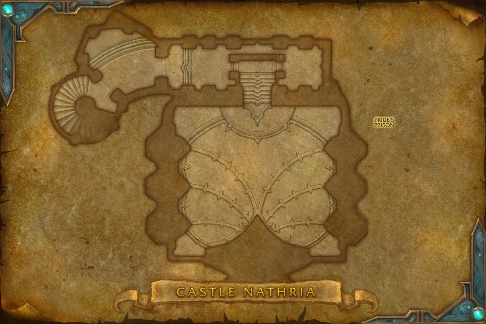 Castle Nathria map with 1 boss location