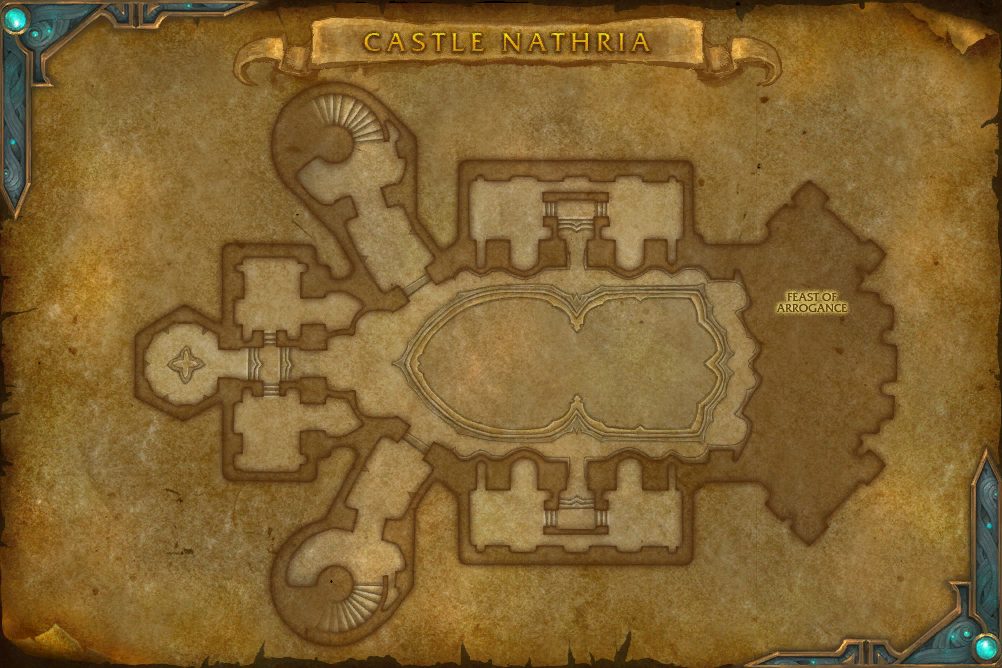 Castle Nathria map with 1 boss location