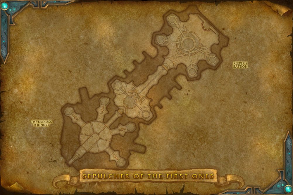 Sepulcher of the First Ones map with 2 boss locations