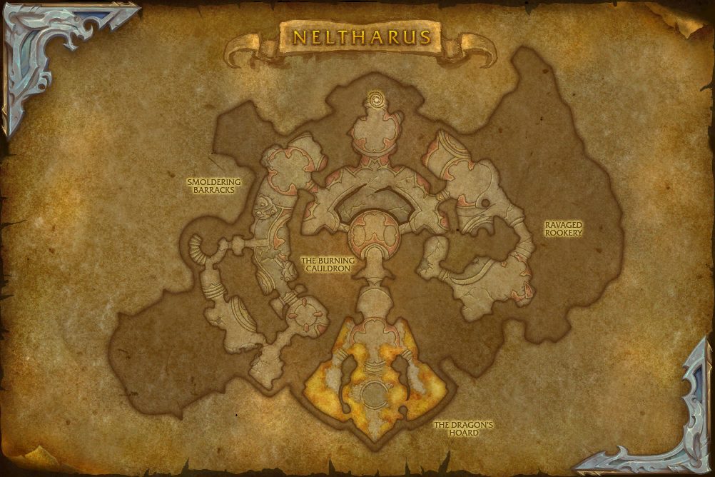 Neltharus map with 3 boss locations