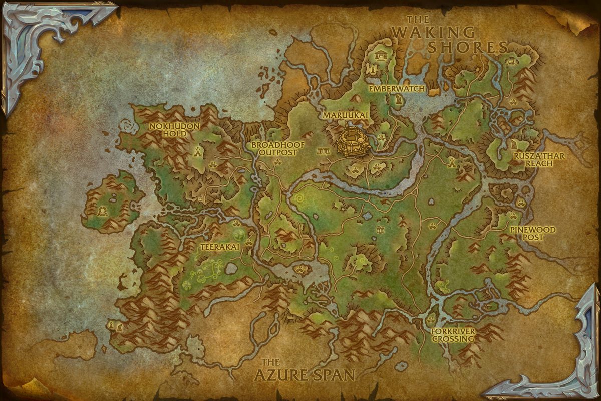 The Nokhud Offensive map with 4 boss locations