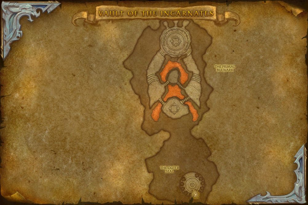 Vault of the Incarnates map with 1 boss location