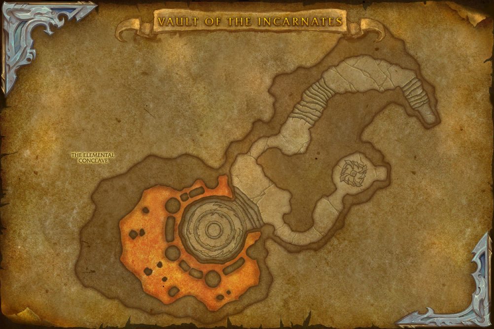 Vault of the Incarnates map with 1 boss location