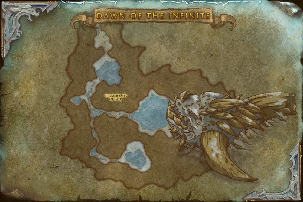 Crossroads of Fate map with 3 boss locations