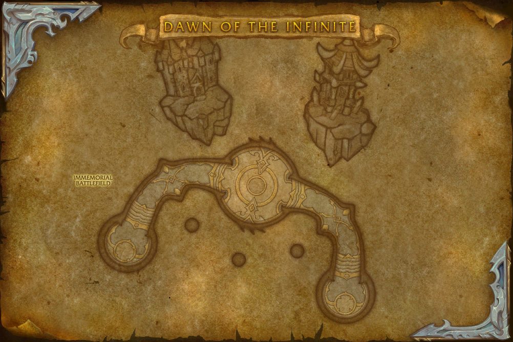 Immemorial Battlefield map with 2 boss locations