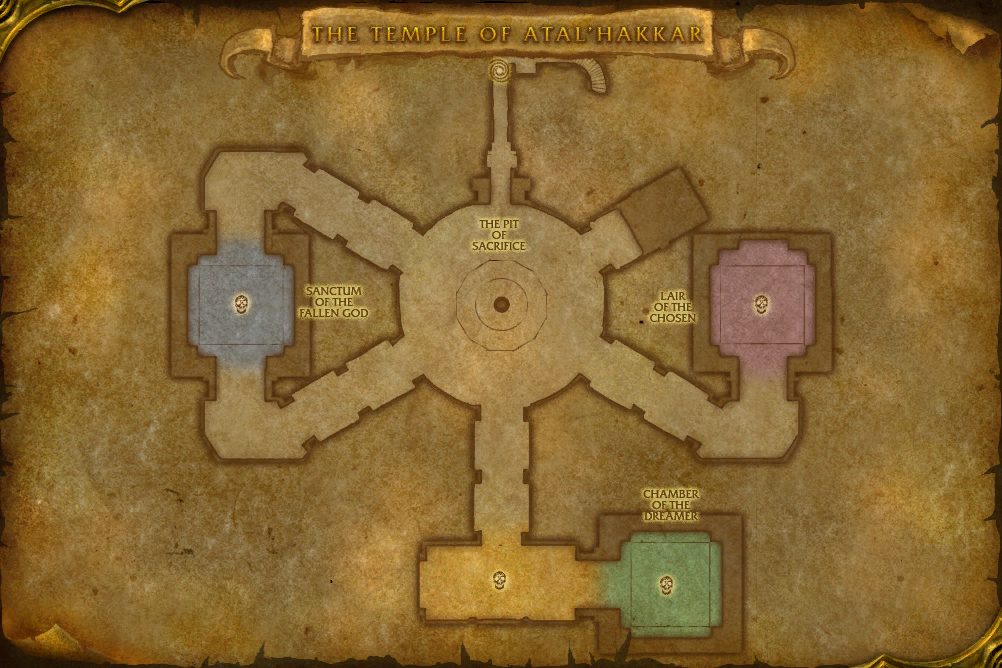 The Temple of Atal'Hakkar map with 4 boss locations