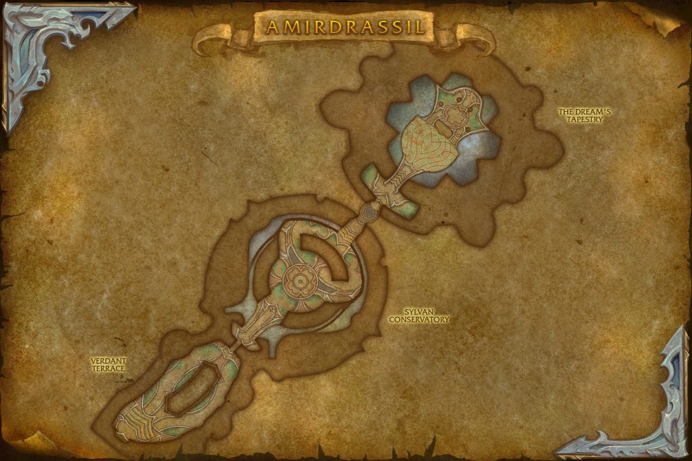 Amirdrassil map with 2 boss locations