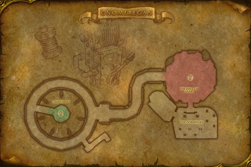 Gnomeregan map with 2 boss locations
