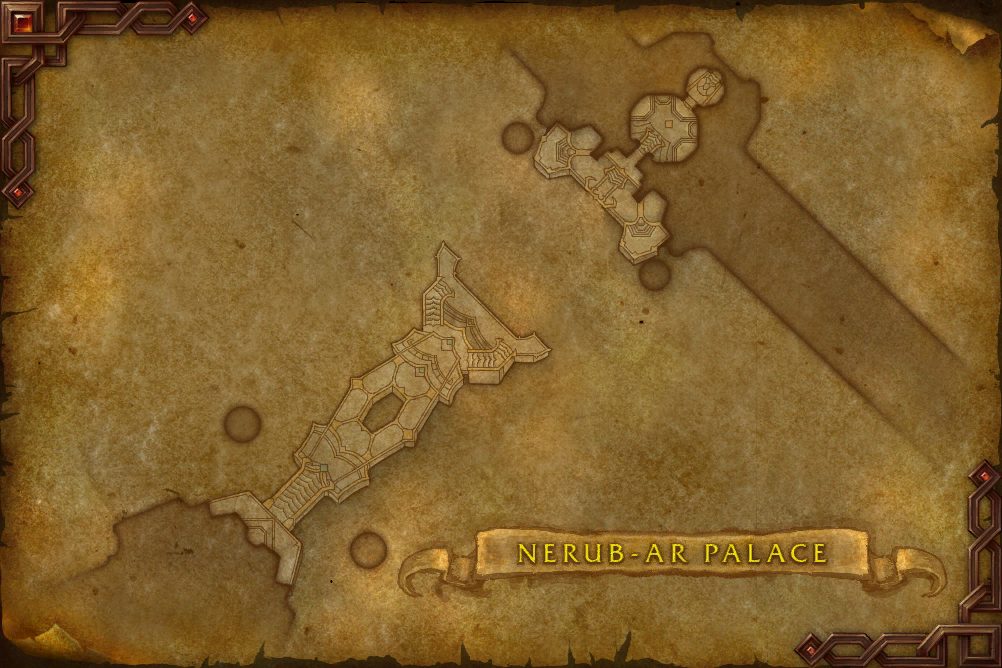 Nerub-ar Palace map with 2 boss locations