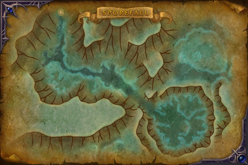 Sporefall map with 1 boss location