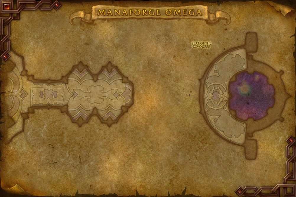Manaforge Omega map with 1 boss location