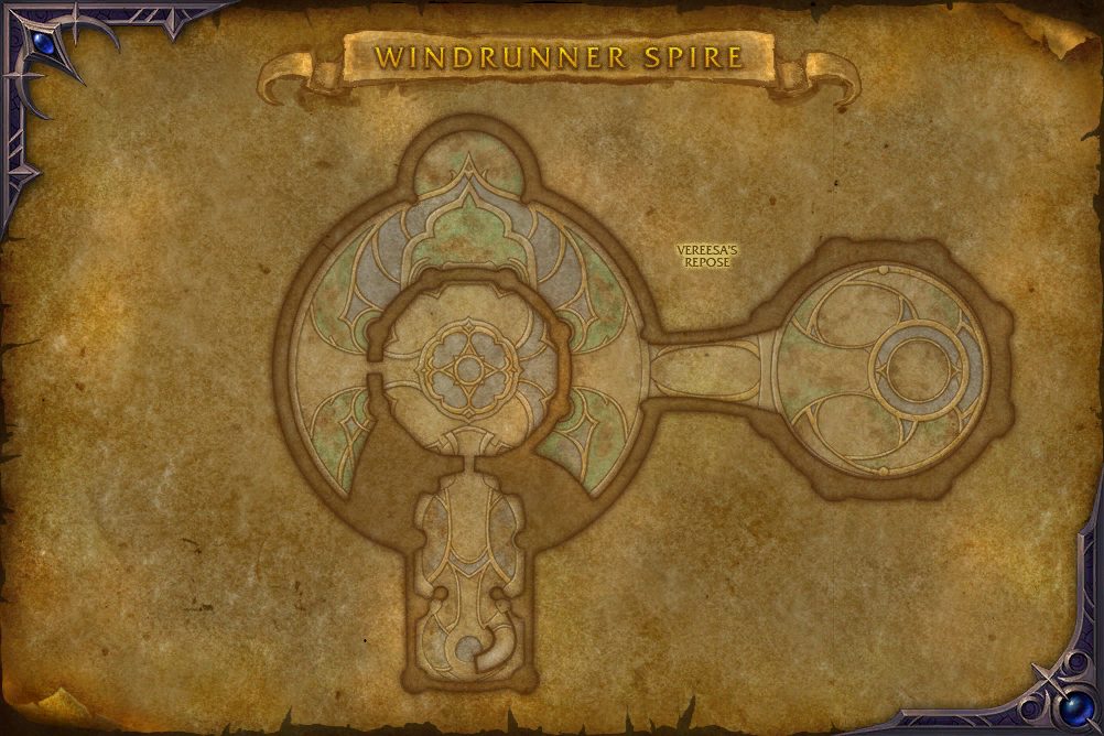 Windrunner Spire map with 1 boss location