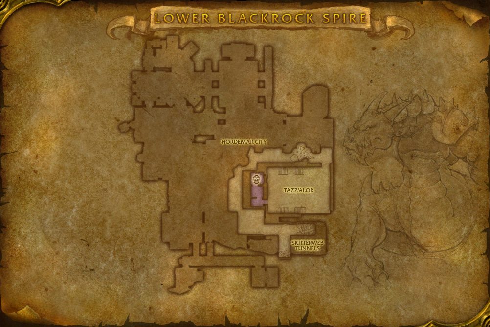 Blackrock Spire map with 1 boss location