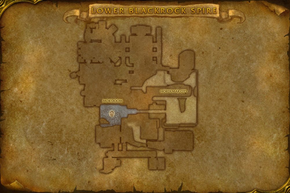 Blackrock Spire map with 1 boss location