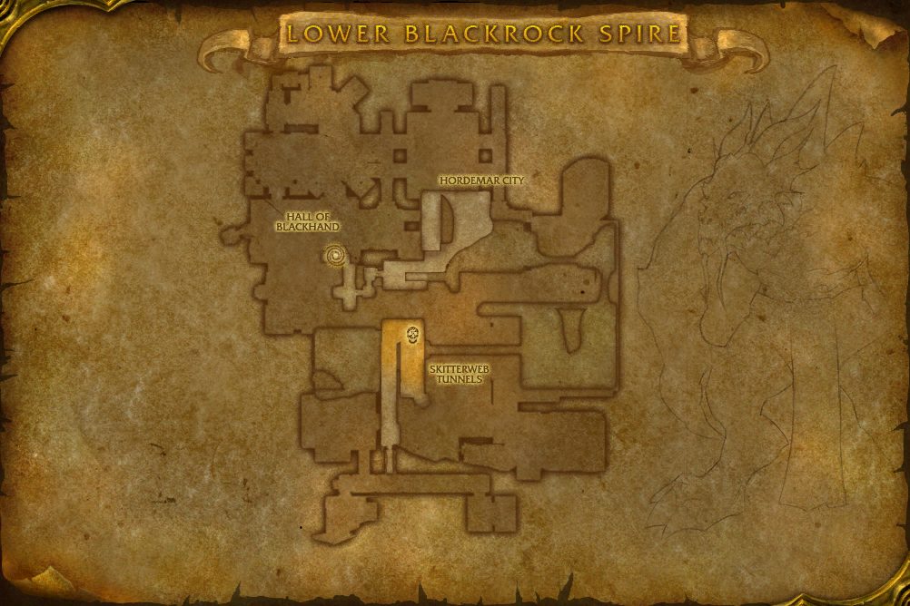 Blackrock Spire map with 1 boss location
