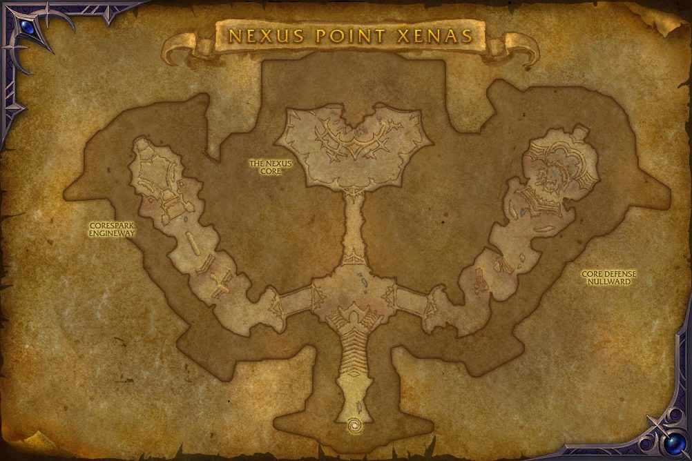 Nexus Point Xenas map with 3 boss locations