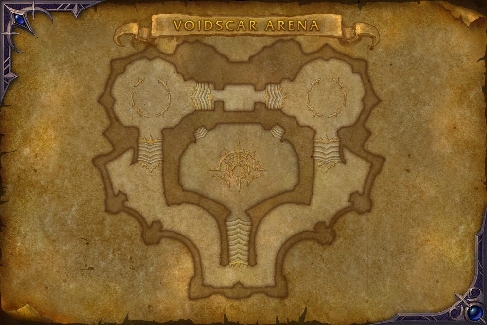 Voidscar Arena map with 1 boss location