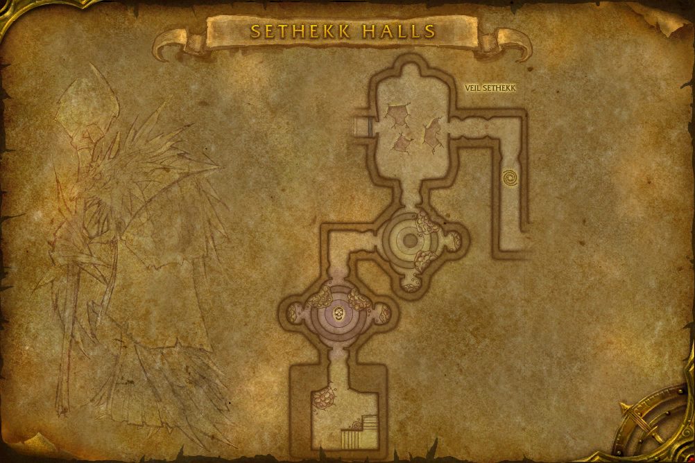 Sethekk Halls map with 1 boss location