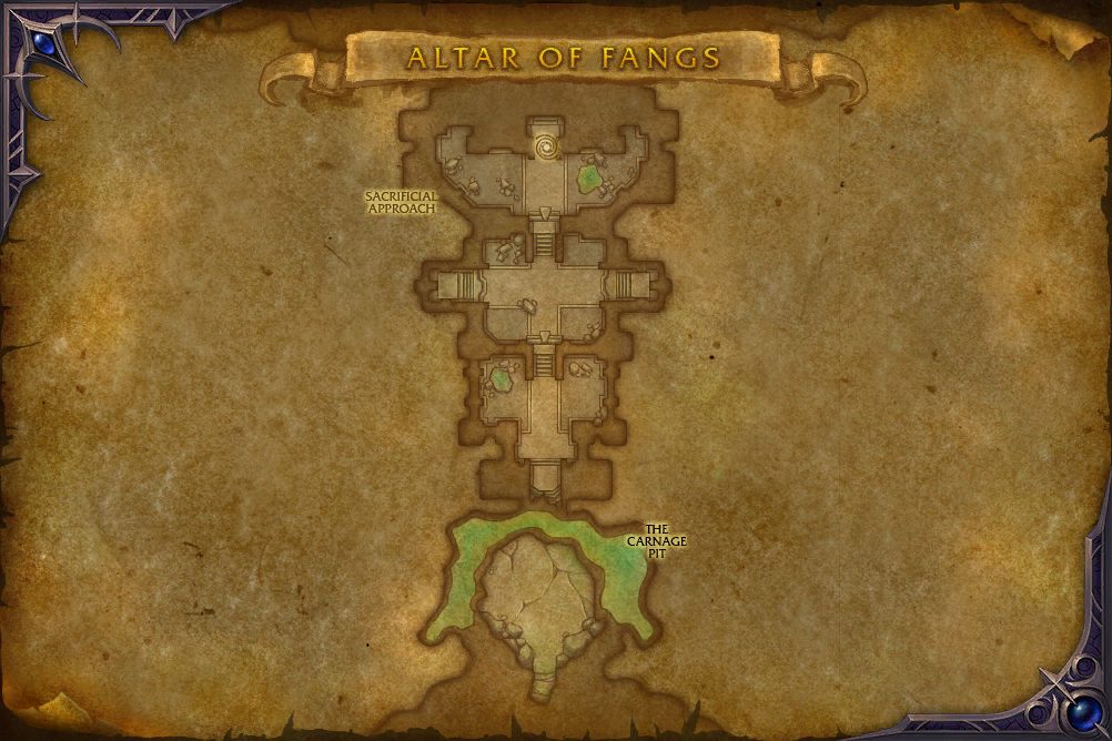 Altar of Fangs map with 1 boss location