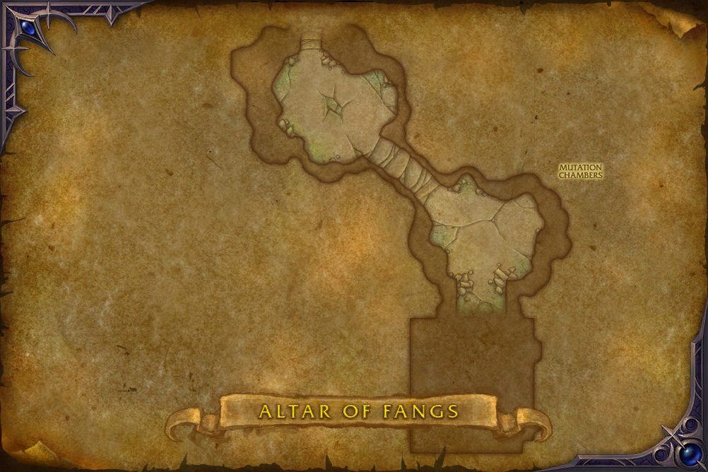 Altar of Fangs map with 1 boss location