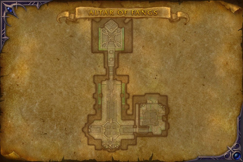 Altar of Fangs map with 1 boss location