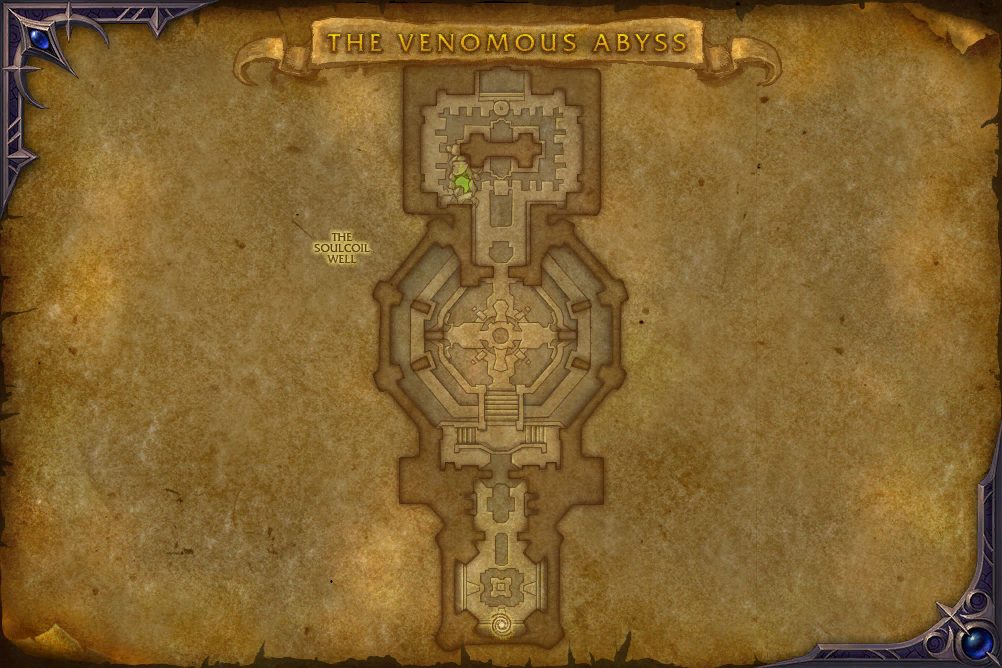 The Venomous Abyss map with 1 boss location