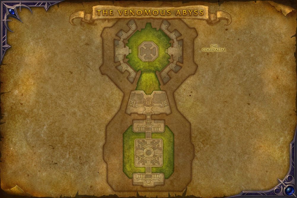 The Venomous Abyss map with 2 boss locations