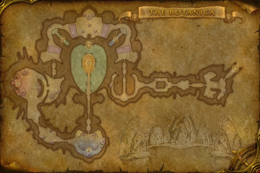 The Botanica map with 5 boss locations