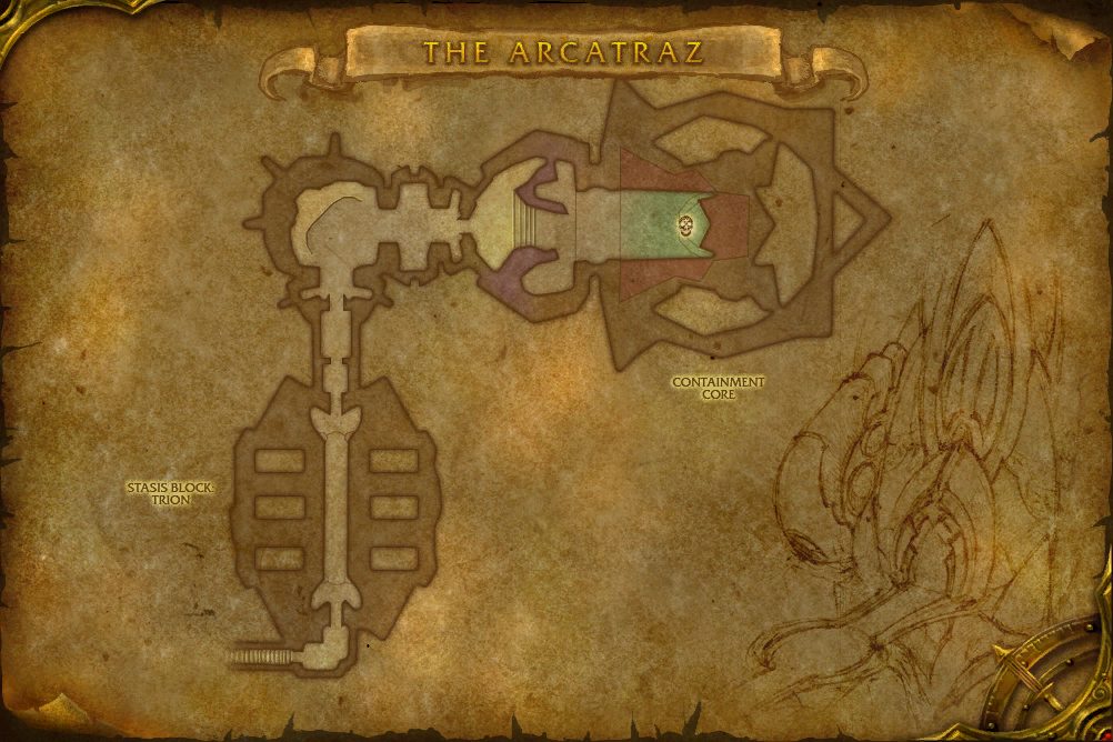 The Arcatraz map with 1 boss location
