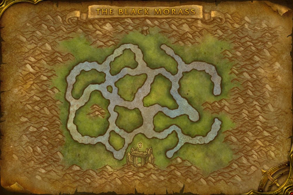 The Black Morass map with 3 boss locations